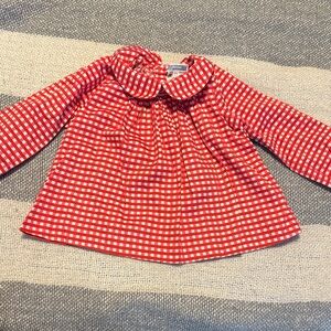 Jacadi Red and White Checkered Blouse